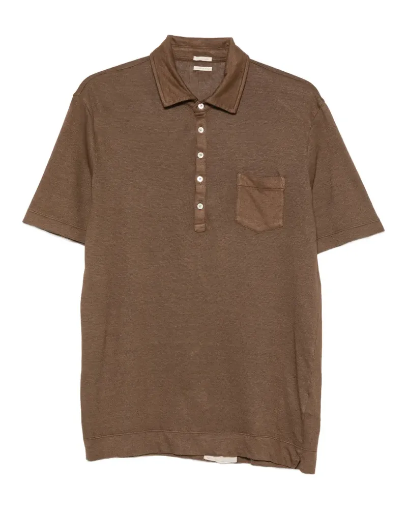 Massimo Alba Wembley chest-pocket button-up polo shirt - Braun Braun