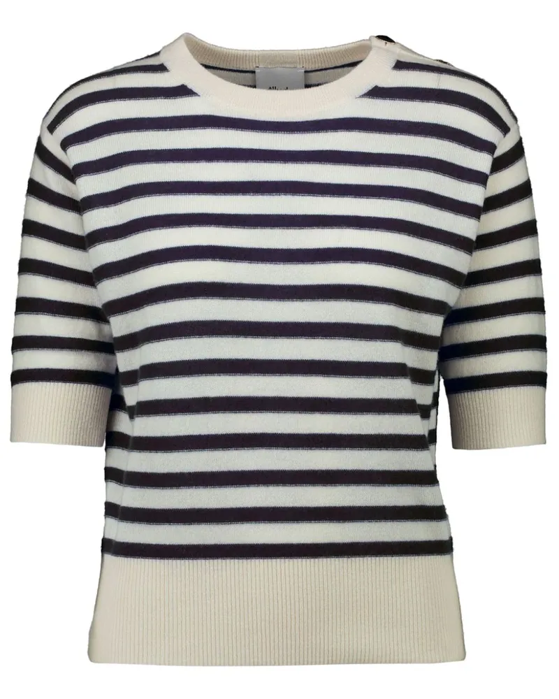 ALLUDE Gestreiftes T-Shirt - Weiß Weiß