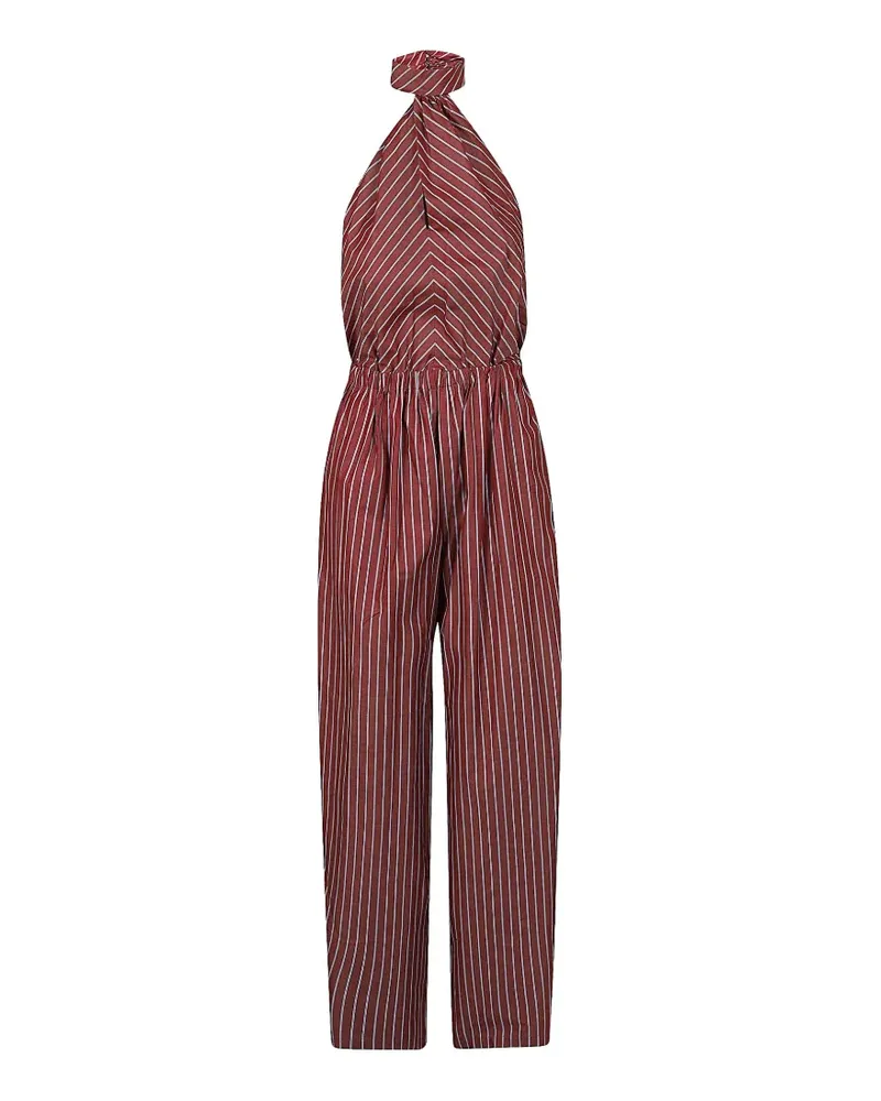 ANDAMANE Amber striped halterneck jumpsuit - Rot Rot
