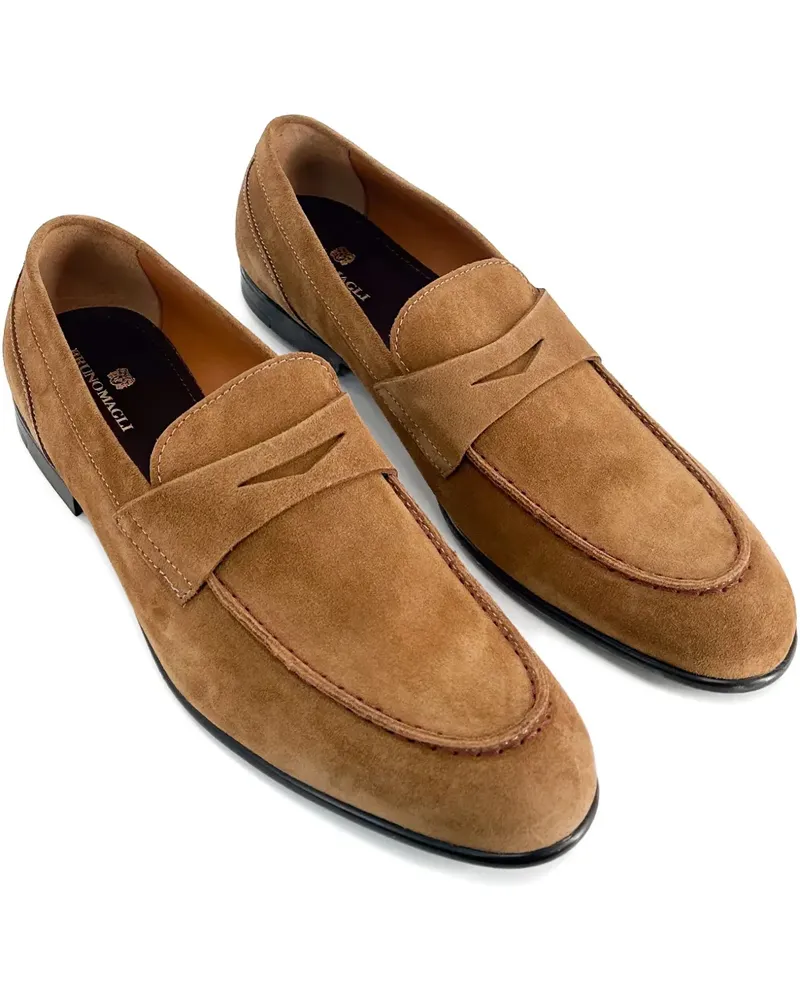 Bruno Magli Silas suede penny loafers - Braun Braun