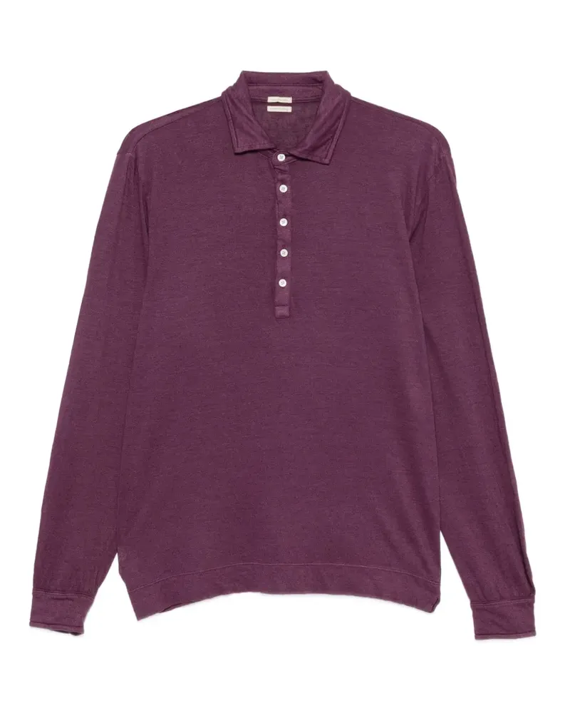 Massimo Alba Langärmeliges Poloshirt - Violett Violett