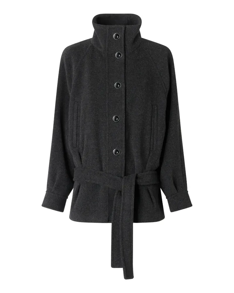 Pinko Stehkragen-Mantel mit Gürtel - Grau Grau