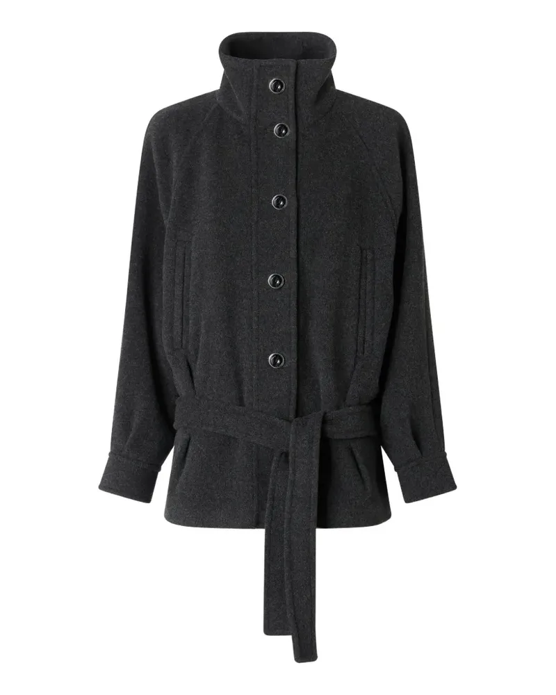 Pinko Stehkragen-Mantel mit Gürtel - Grau Grau