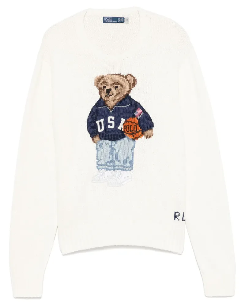 Ralph Lauren Pullover mit Polo Bear - Weiß Weiß