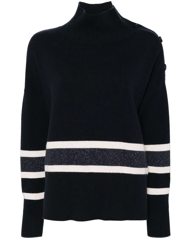 N.Peal Pullover mit Stehkragen - Blau Blau