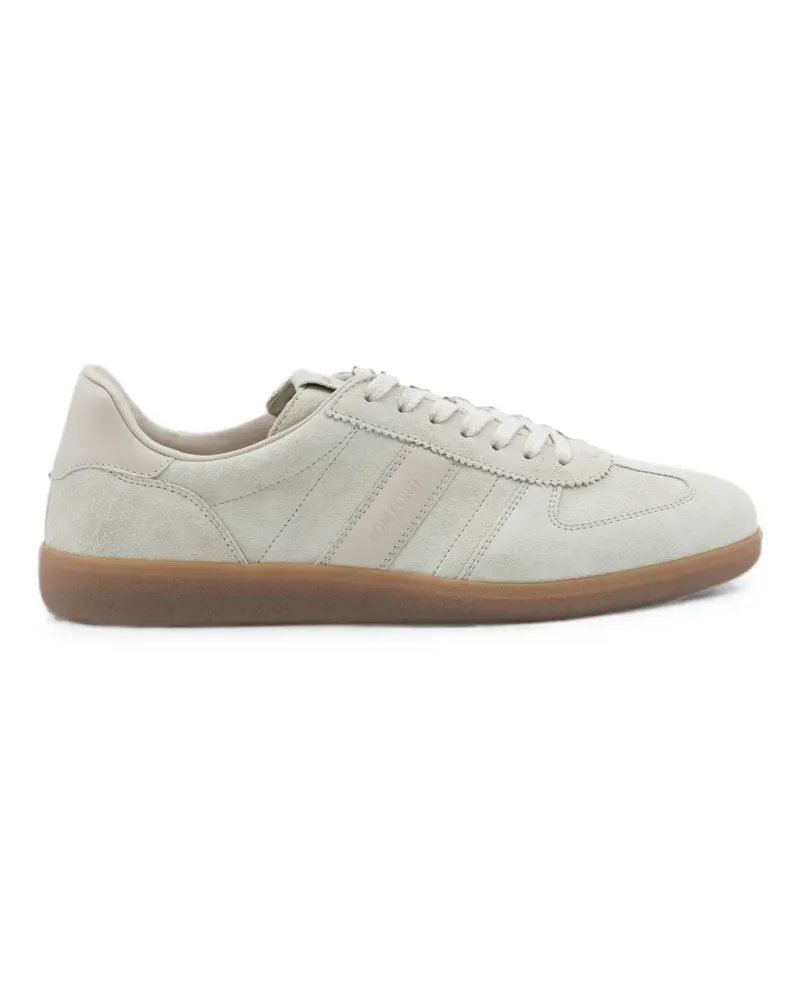 Tom Ford logo-print suede sneakers - Nude Nude