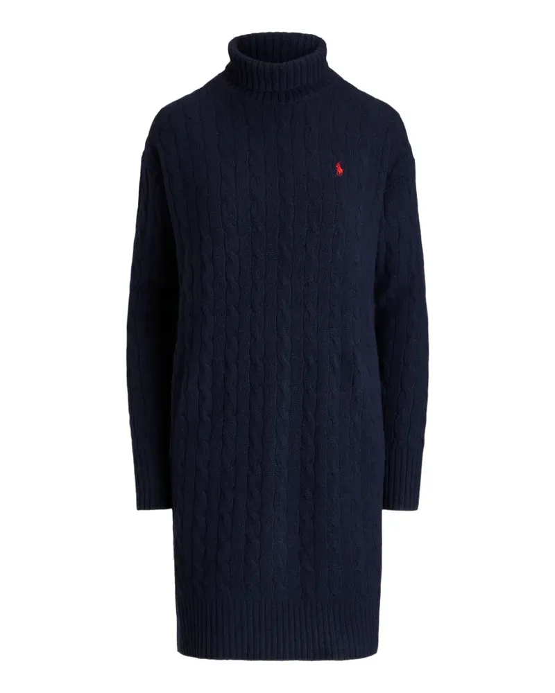Ralph Lauren cable-knit turtleneck midi dress - Blau Blau