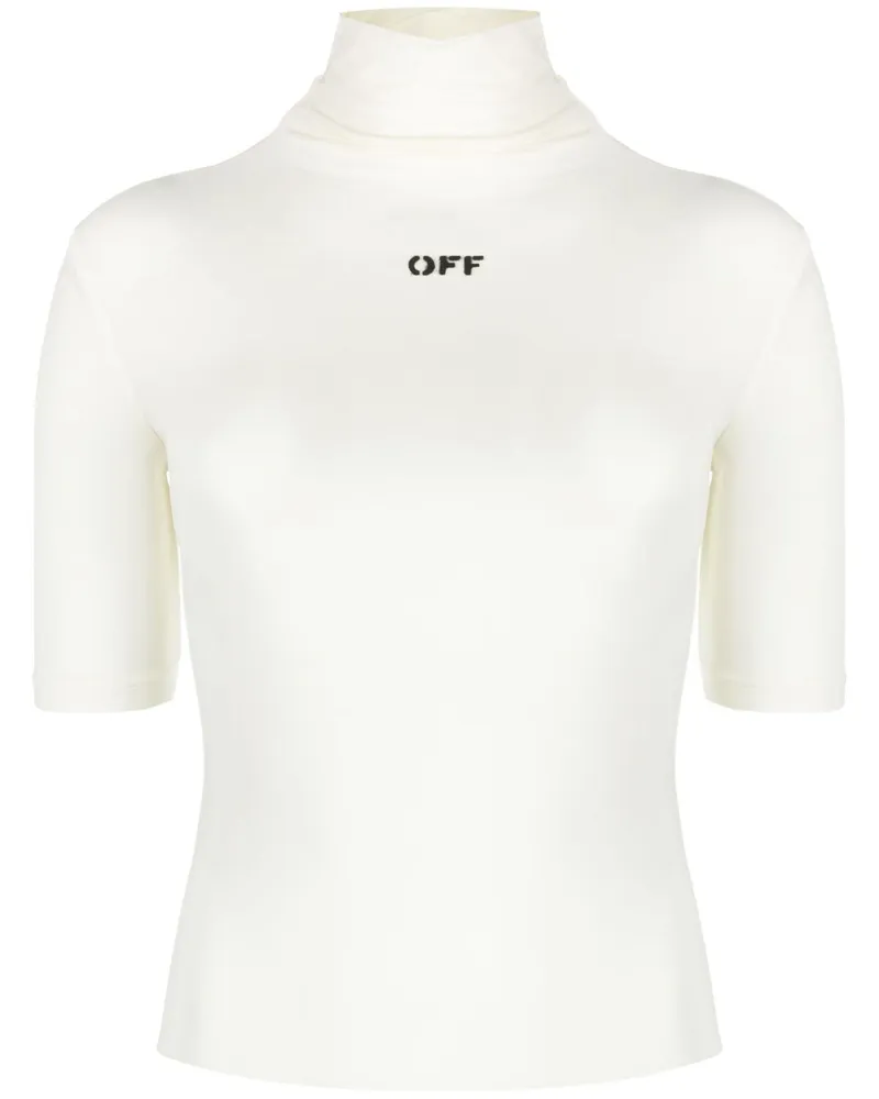 OFF-WHITE Rollkragenoberteil mit Eidechsen-Print - Weiß Weiß