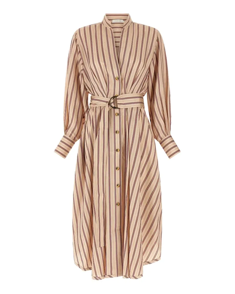 Zimmermann Gestreiftes Valiant Tuck Midikleid - Rosa Rosa