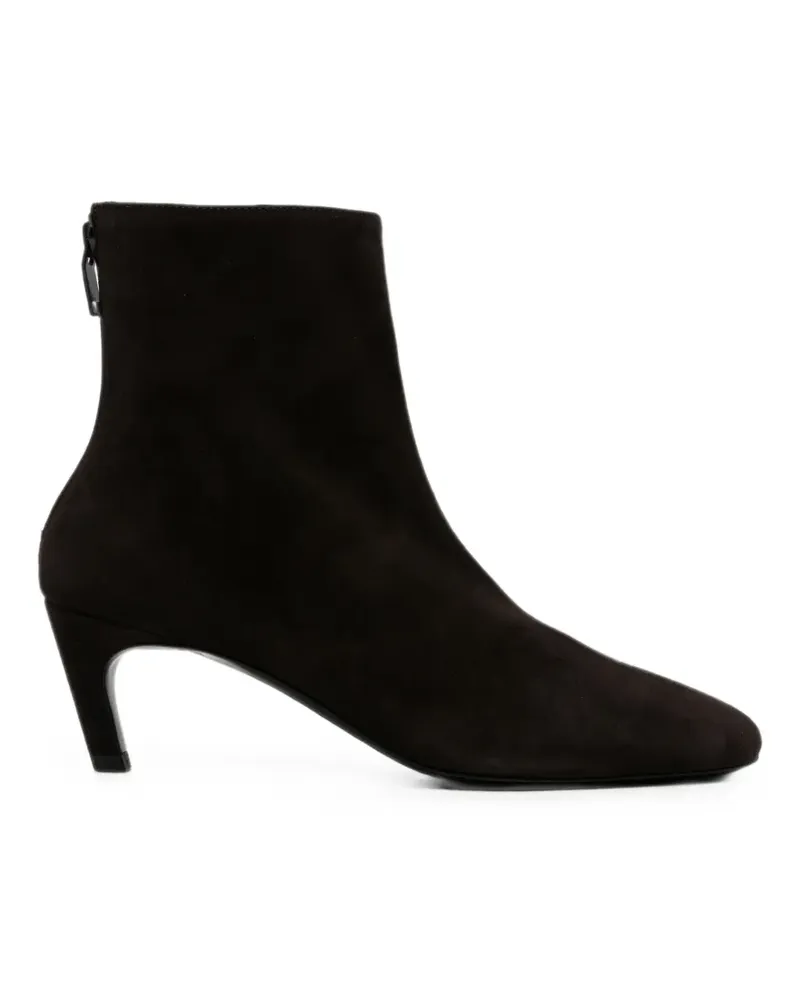 Totême suede rear-zip ankle boots - Schwarz Schwarz