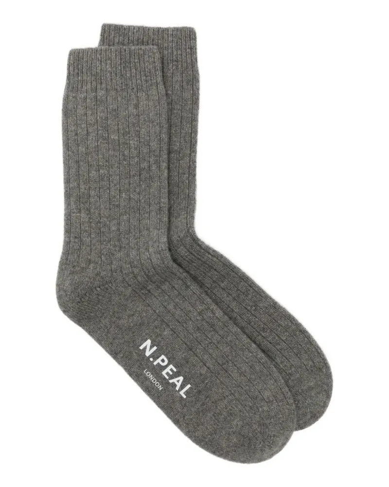 N.Peal Gerippte Socken - Grau Grau