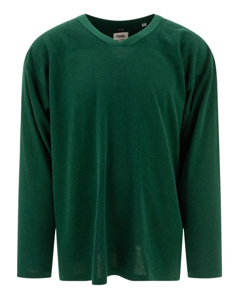 nanamica Langarmshirt mit V-Ausschnitt - Grün Grün