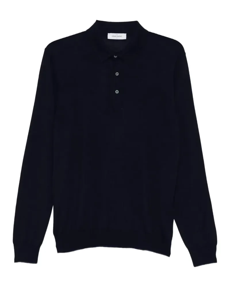 Gran Sasso long-sleeve polo collar sweater - Blau Blau