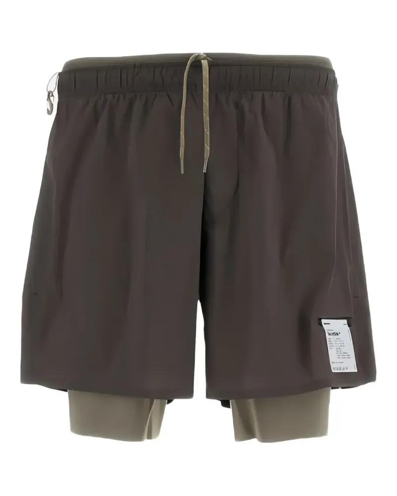 Satisfy TechSilk Shorts im Layering-Look - Braun Braun