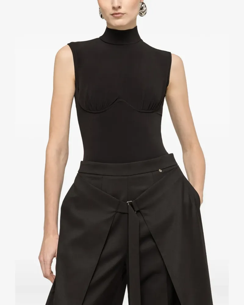 NISSA high-neck bodysuit - Schwarz Schwarz