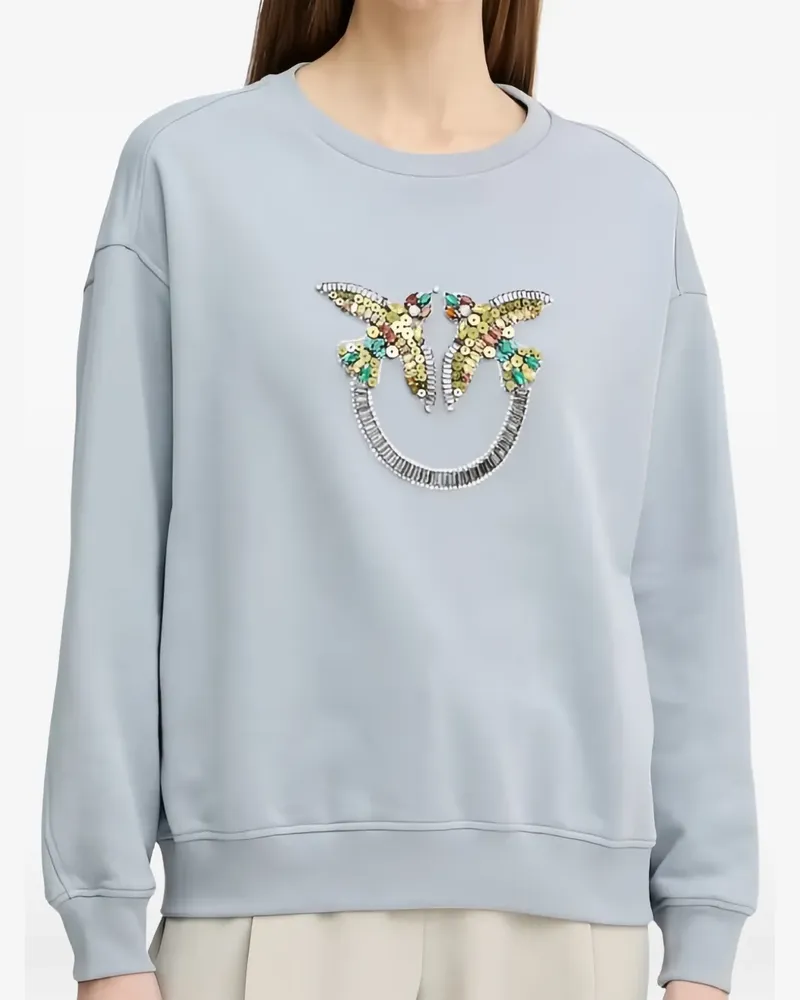 Pinko Sweatshirt mit Kristallen - Blau Blau