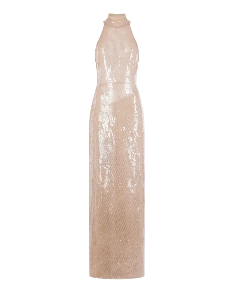 Raquel Diniz sequin open-back maxi dress - Nude Nude