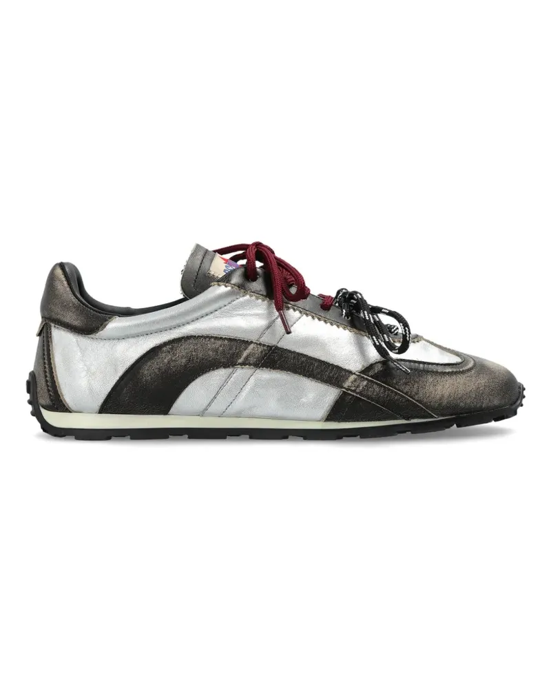 Dsquared2 DC-642 metallic-effect panelled sneakers - Silber Silber