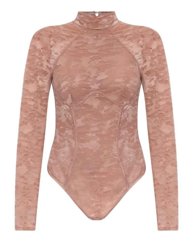 Diesel Rückenfreier Body mit Spitze-Overlay - Rosa Rosa