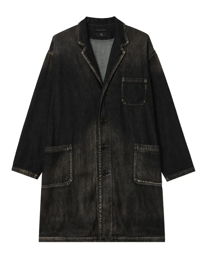 Yohji Yamamoto Ausgeblichener Mantel - Schwarz Schwarz
