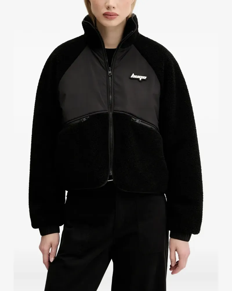 HUGO BOSS Fleecejacke mit Einsätzen - Schwarz Schwarz