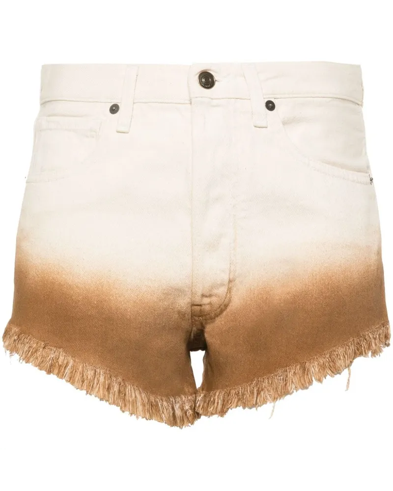 Alanui Bright Hues Denim-Shorts Nude