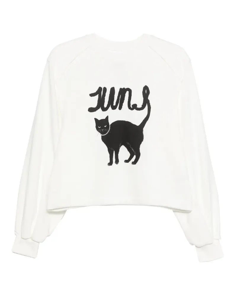 JUUN.J Sweatshirt mit Katzen-Print - Weiß Weiß