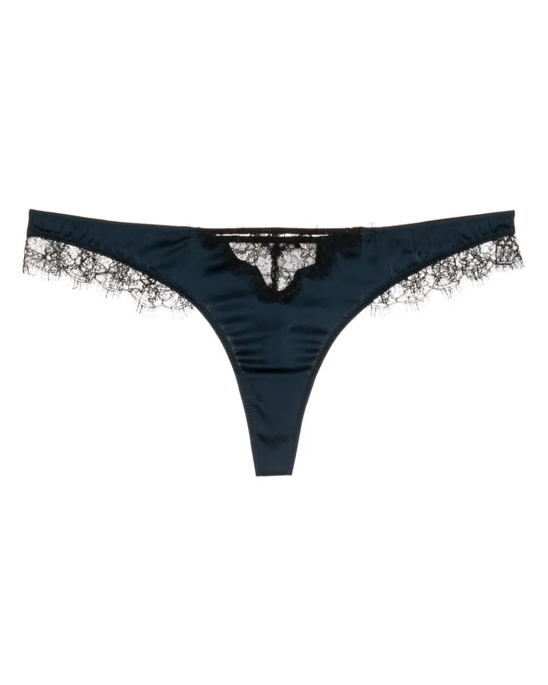 Kiki De Montparnasse Tanga mit Spitzeneinsätzen - Blau Blau