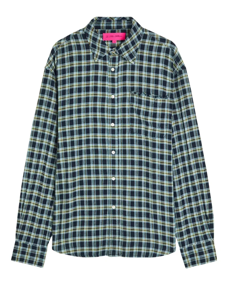 The Elder Statesman Kariertes Dune Hemd mit ausgefranstem Saum - Blau Blau