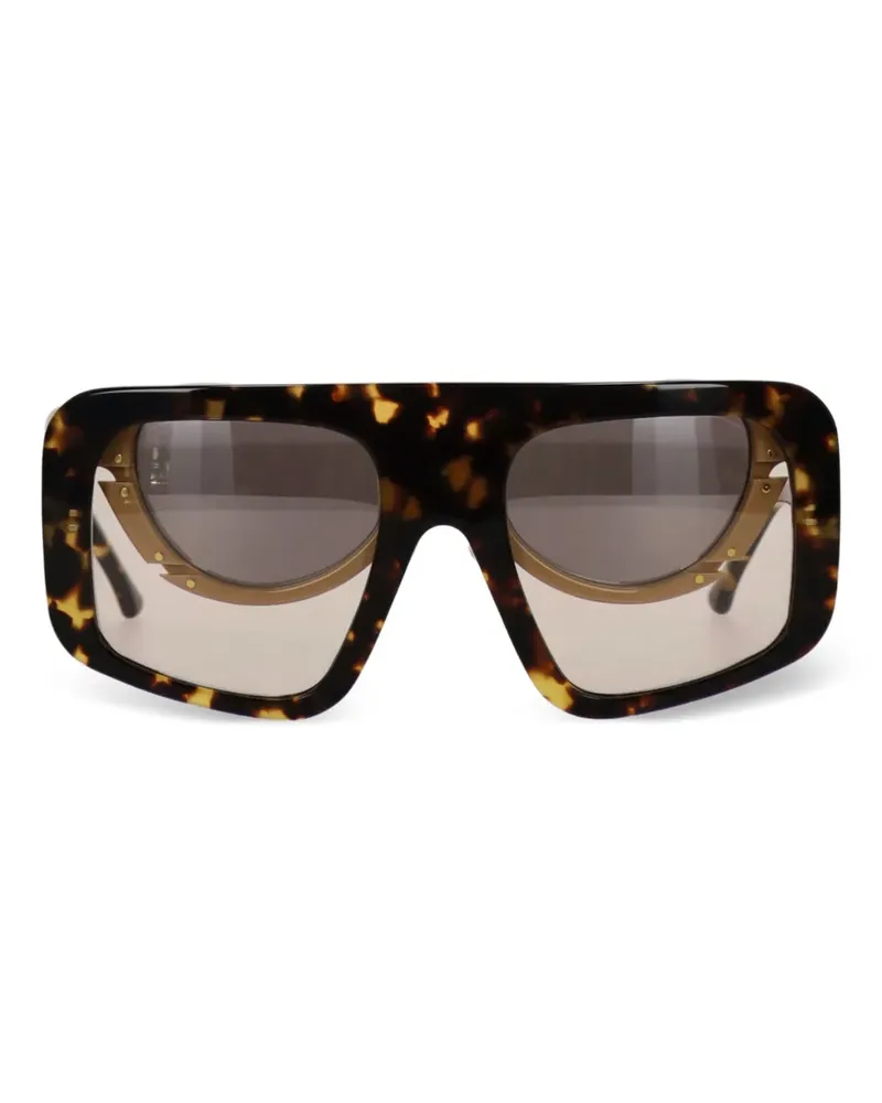 Luar Sonnenbrille mit geometrischem Gestell - Braun Braun