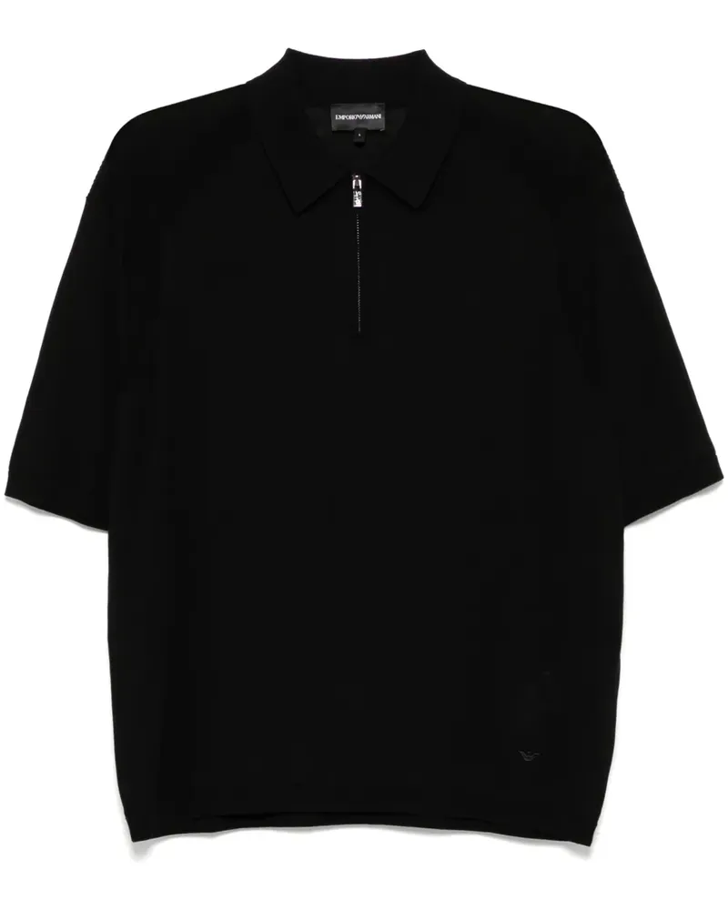 Emporio Armani Poloshirt mit Logo-Stickerei - Schwarz Schwarz