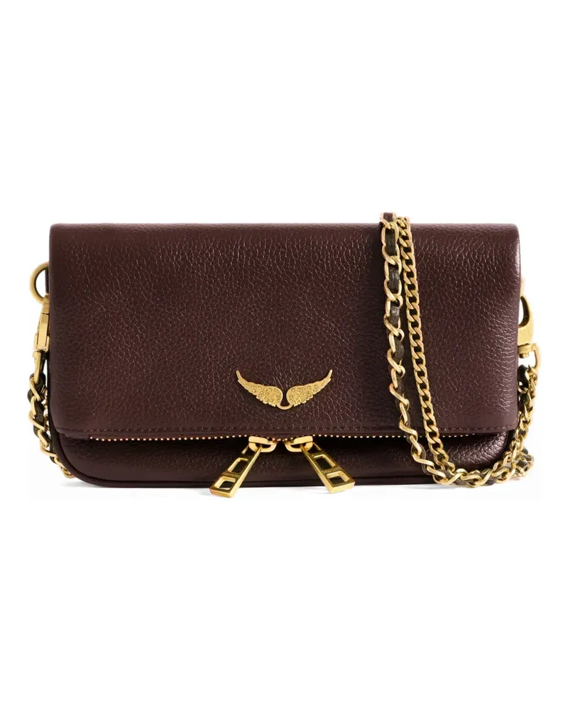 Zadig & Voltaire Mini Rock Clutch aus gekörntem Leder - Violett Violett