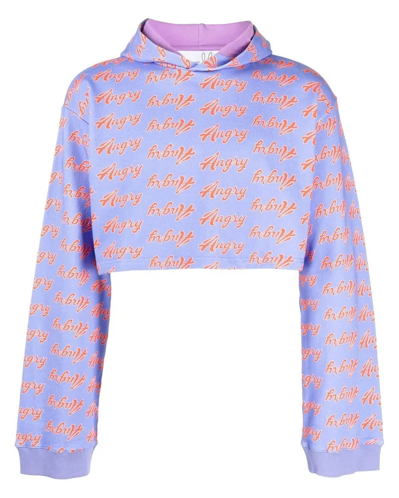 Natasha Zinko Hoodie mit "Angry"-Print - Violett Violett