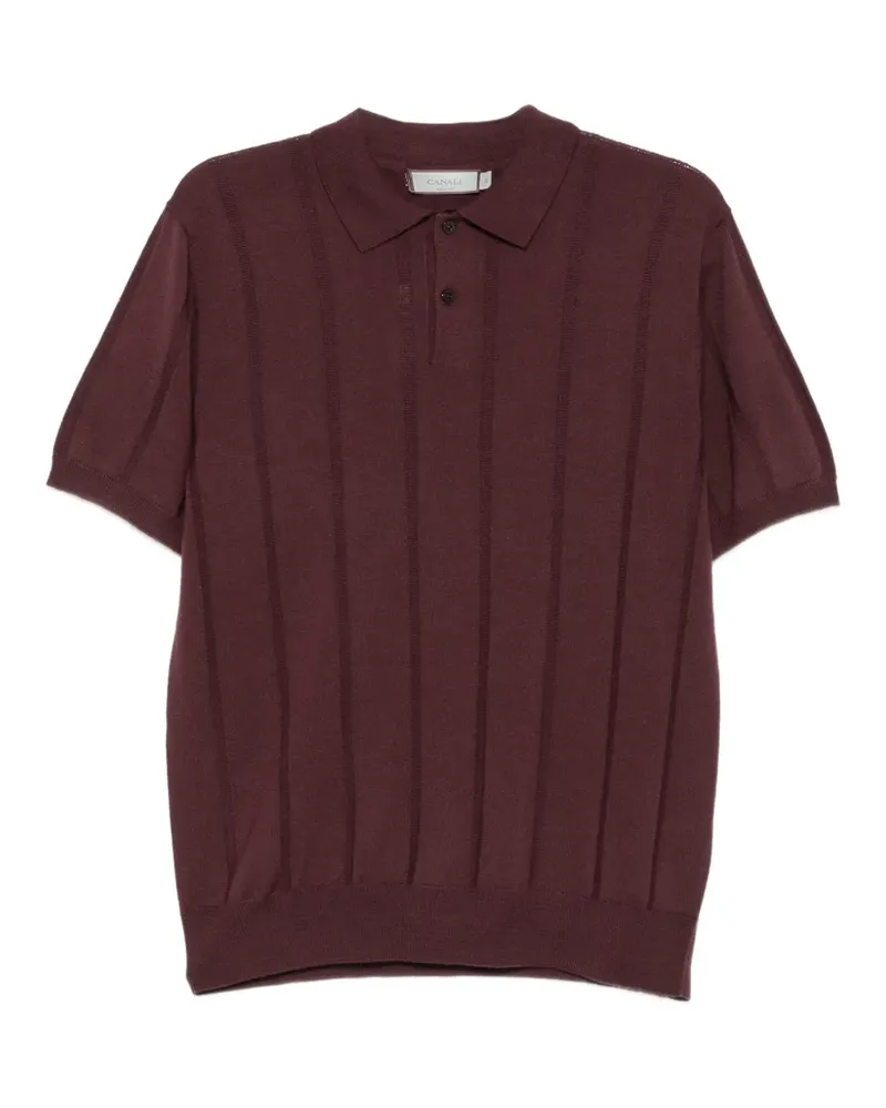Canali Poloshirt aus geripptem Strick - Rot Rot