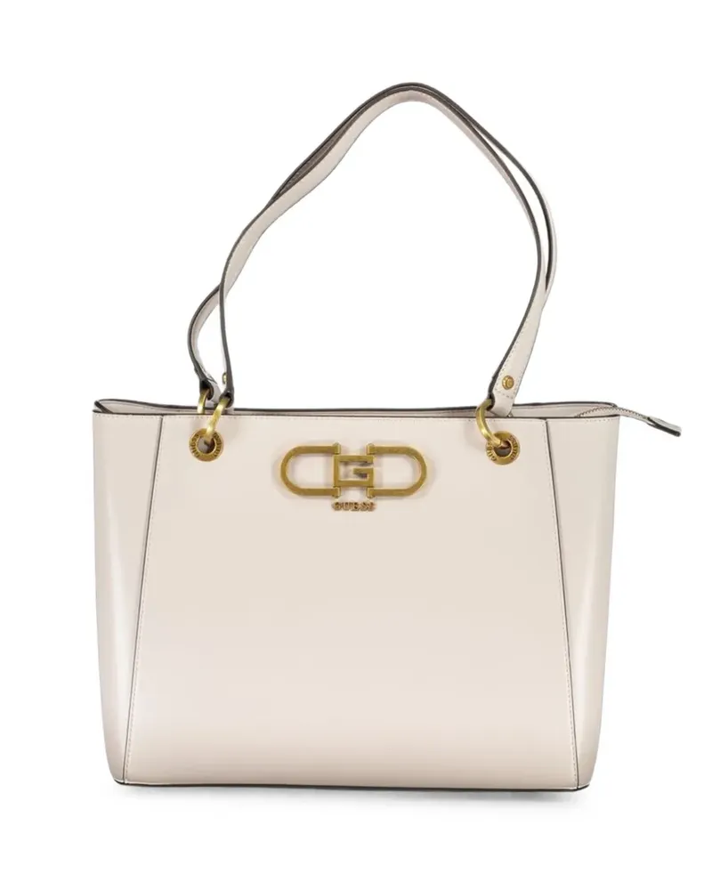 Guess Marina logo-plaque tote bag - Nude Nude