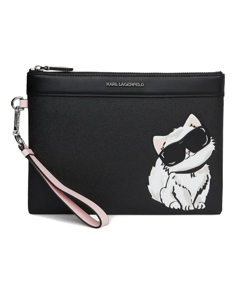 Karl Lagerfeld Ikon Choupette clutch bag - Schwarz Schwarz