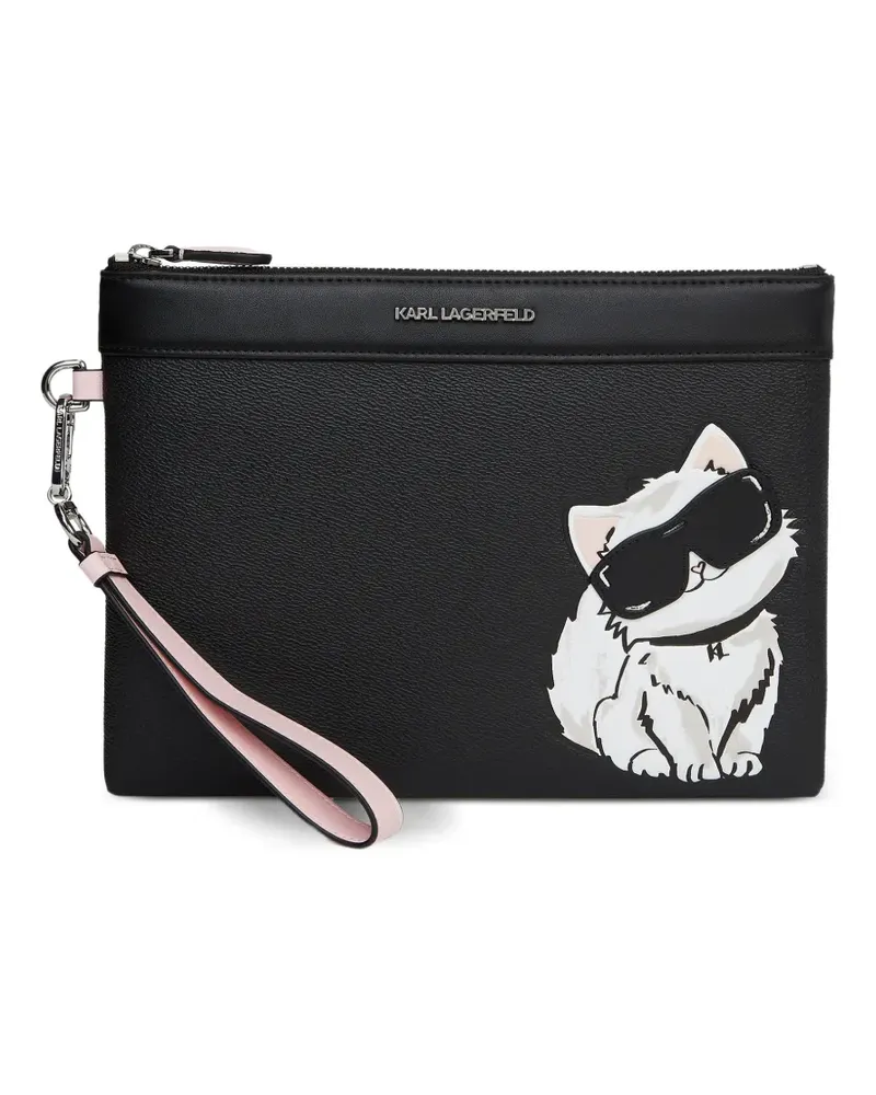 Karl Lagerfeld Ikon Choupette clutch bag - Schwarz Schwarz