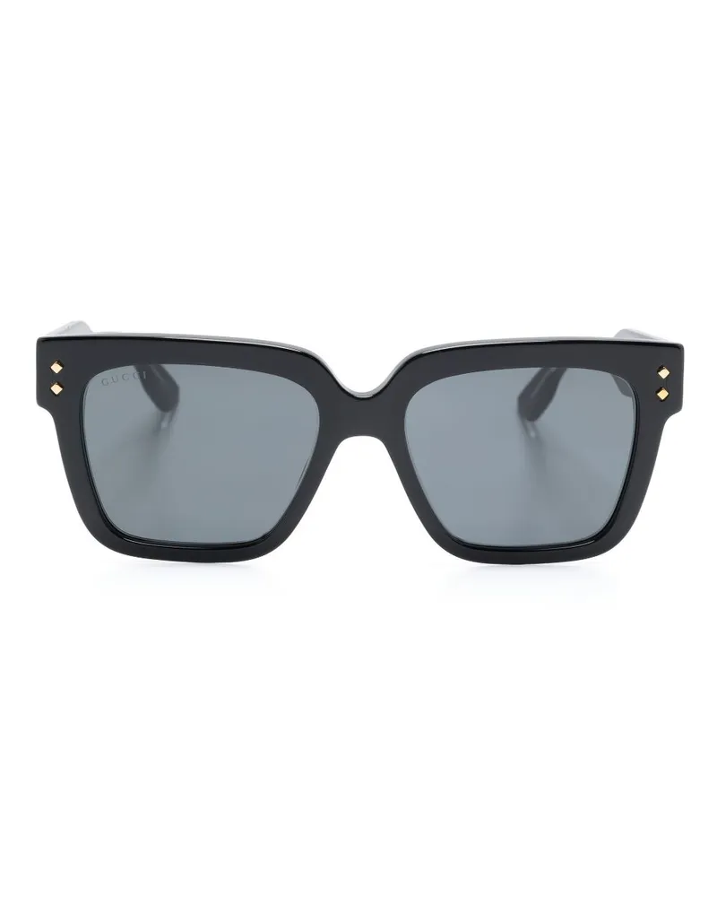 Gucci Sonnenbrille mit eckigem Gestell - Schwarz Schwarz
