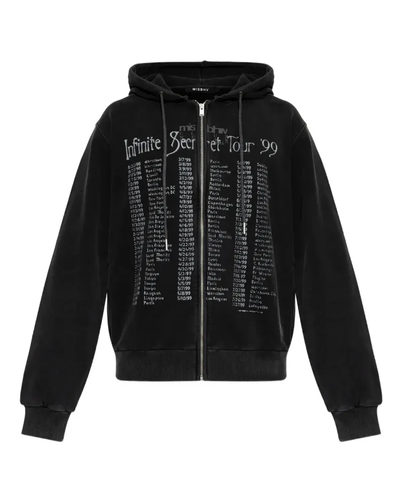 MISBHV graphic-print zip-up hoodie - Schwarz Schwarz