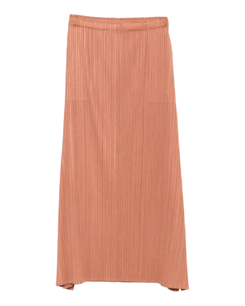 Issey Miyake pleated midi skirt - Braun Braun