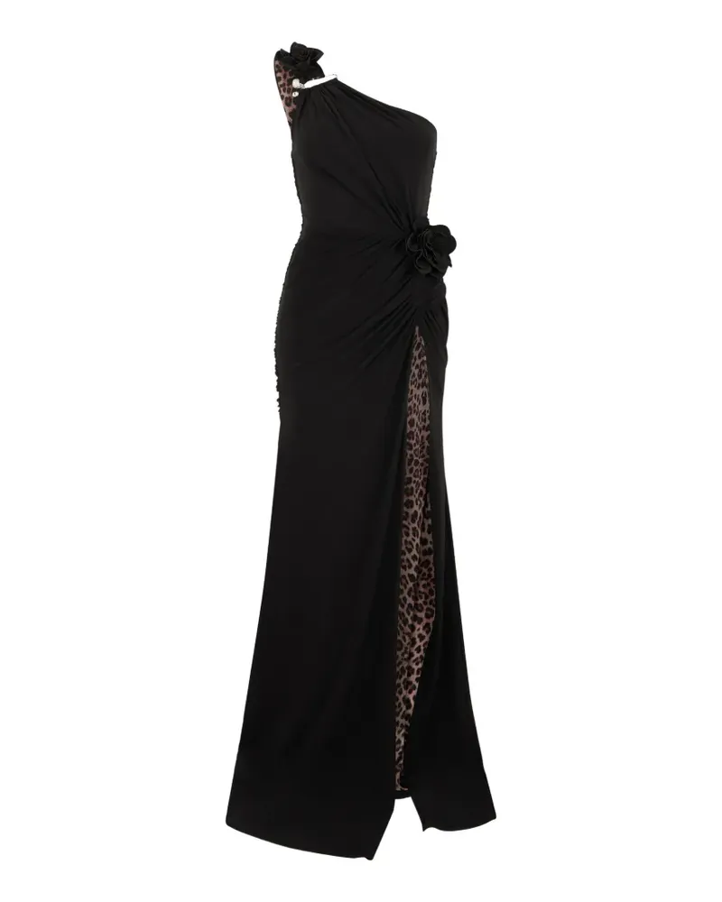 Philipp Plein Maxikleid mit Leoparden-Print - Schwarz Schwarz