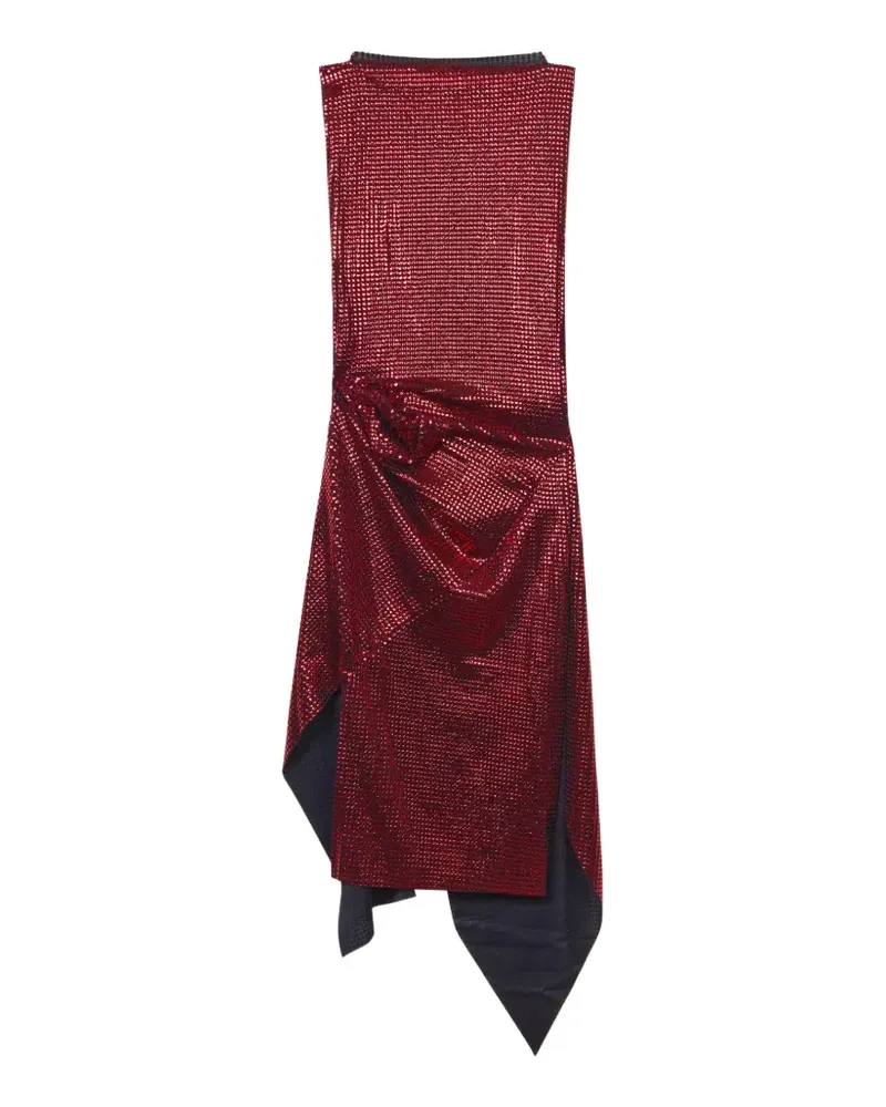 GCDS Asymmetrisches Midikleid - Rot Rot