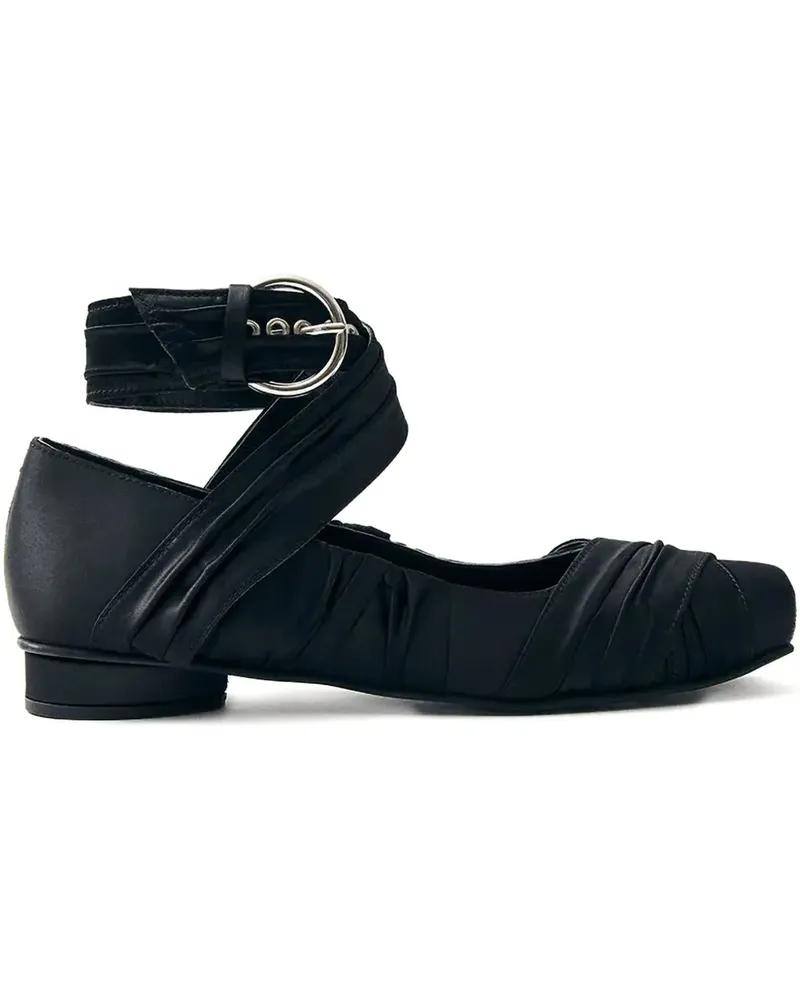 Alohas Geraffte Ballerinas - Schwarz Schwarz