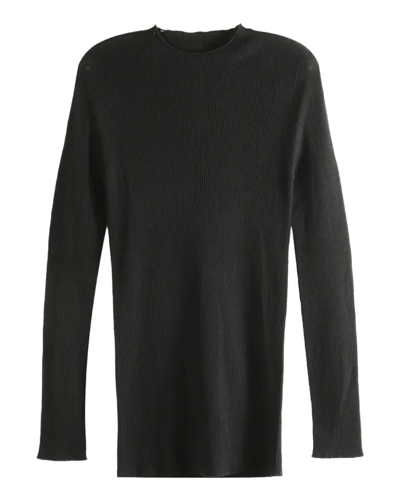 Rick Owens Gerippter Pullover - Schwarz Schwarz