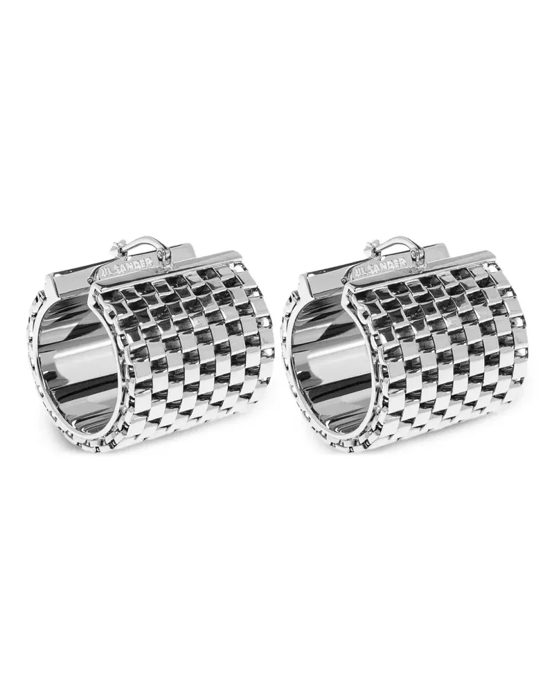 Jil Sander Texturierte Creolen - Silber Silber
