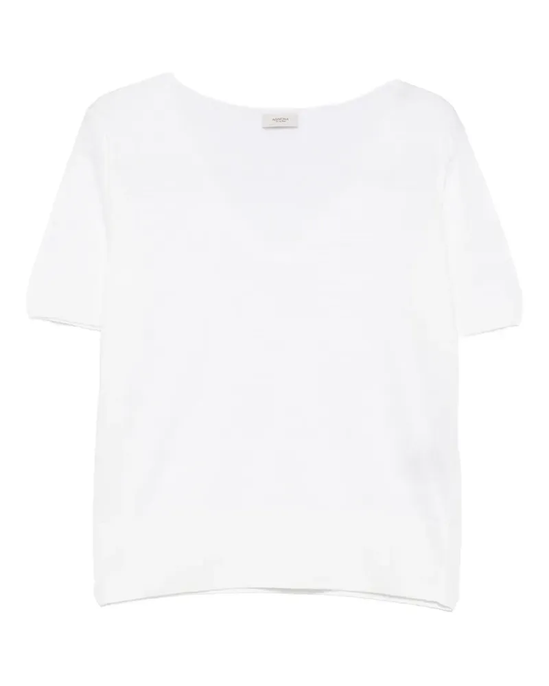 AGNONA V-neck T-shirt - Weiß Weiß