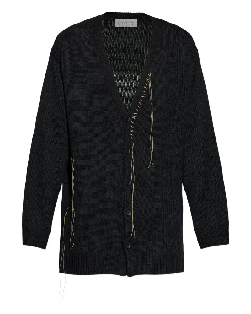 Yohji Yamamoto V-neck wool cardigan - Schwarz Schwarz