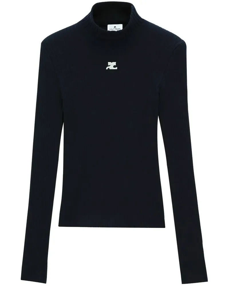 Courrèges Pullover mit Logo-Patch - Blau Blau