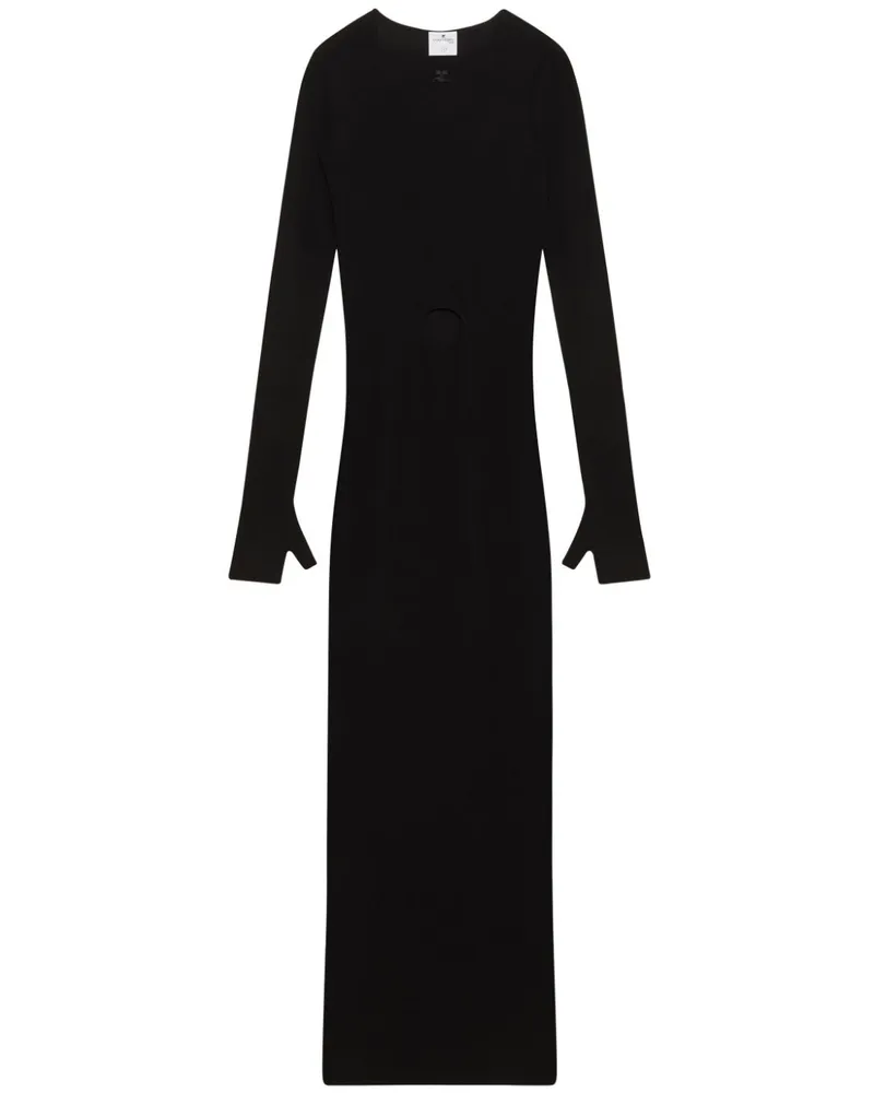 Courrèges Maxikleid mit Cut-Out - Schwarz Schwarz