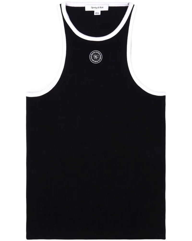 SPORTY & RICH Geripptes SRHWC Tanktop - Schwarz Schwarz